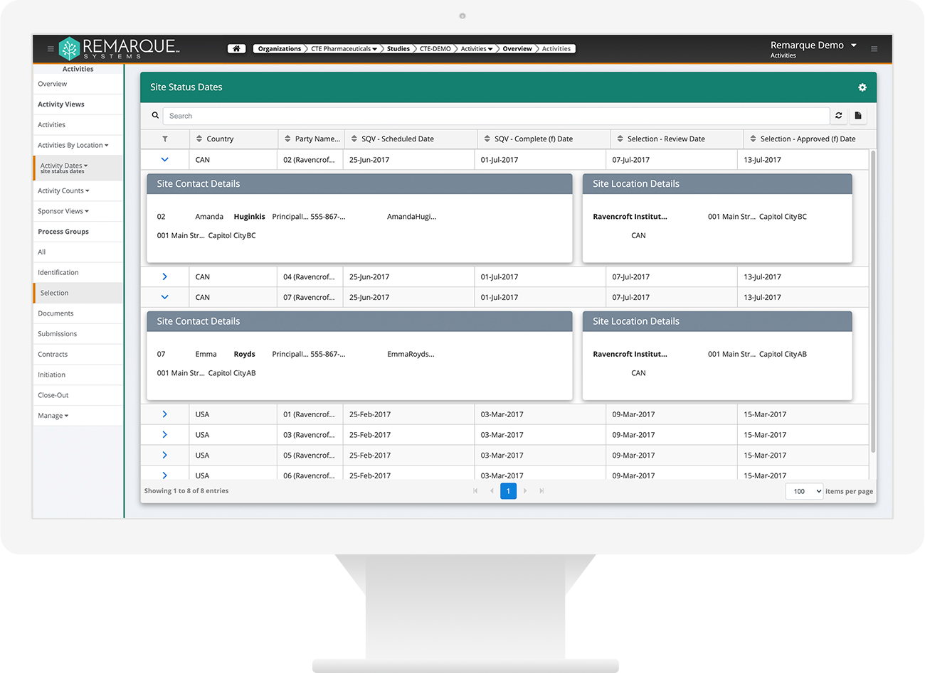 Clinical Trial Management System (CTMS) Remarque Systems